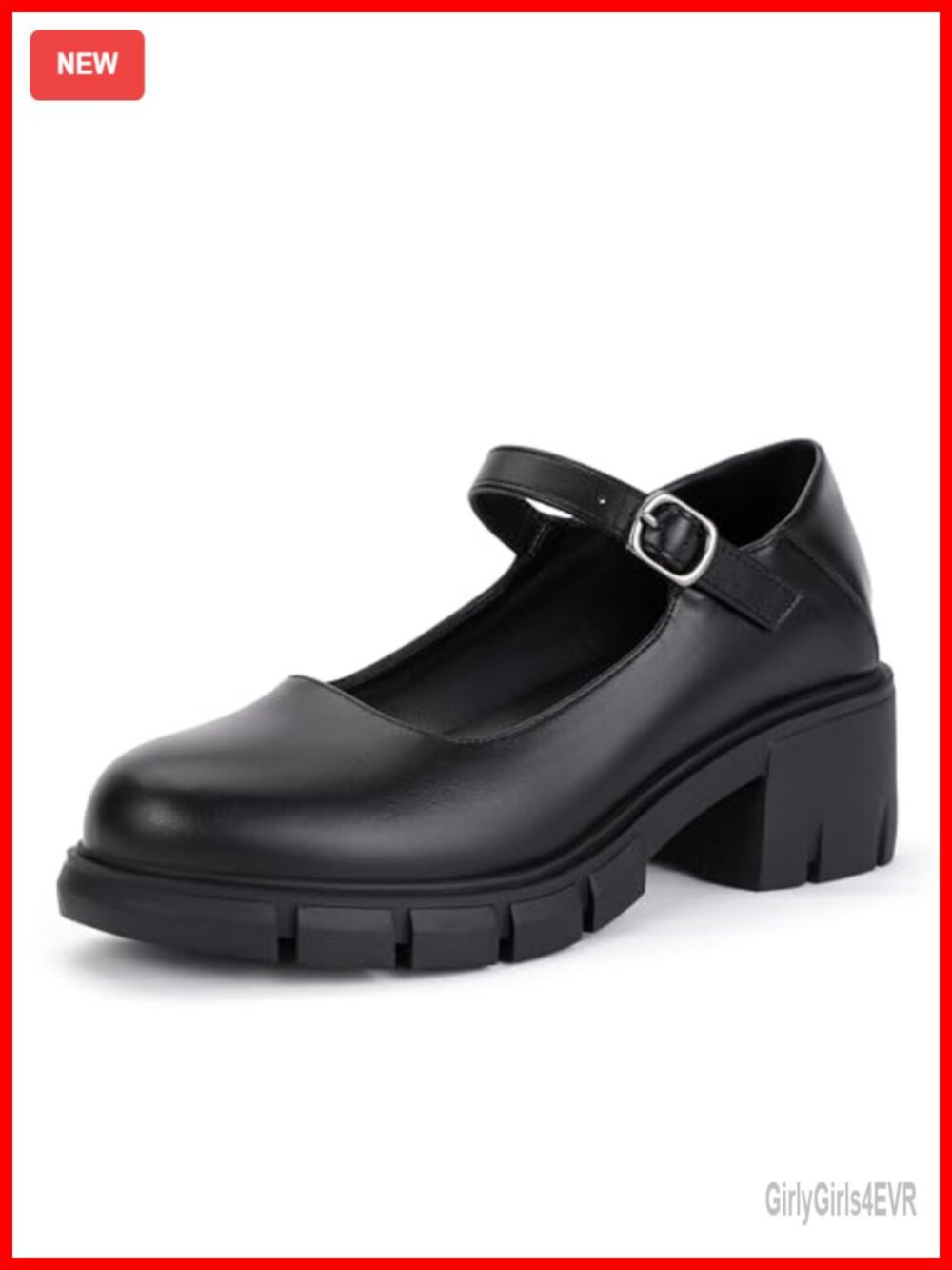 Mary Jane Platform Pumps with Low Block Heel for Women - Formal Dress Shoes